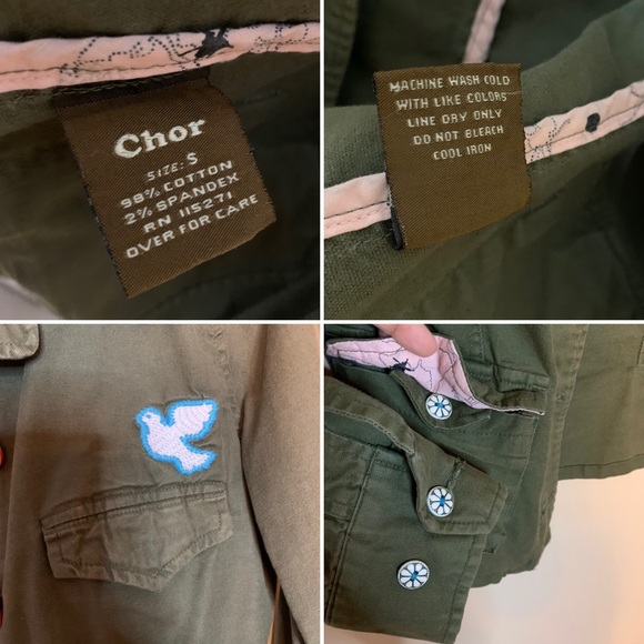 Vintage Hot Topic Chor Green Military Style Jacket - Picture 7 of 8
